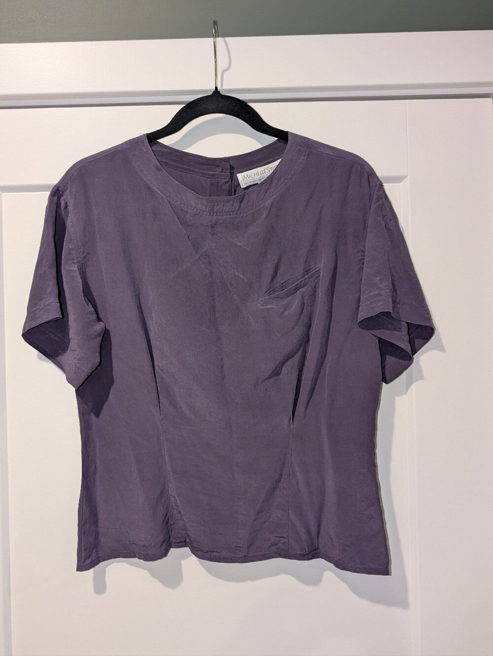 Vintage Michelle Stuart Purple Silk Blouse